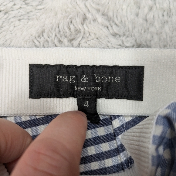 Rag & Bone Pants Women's 4 Blue White Gingham Check Simone Stretch Equestrian  - Picture 3 of 9